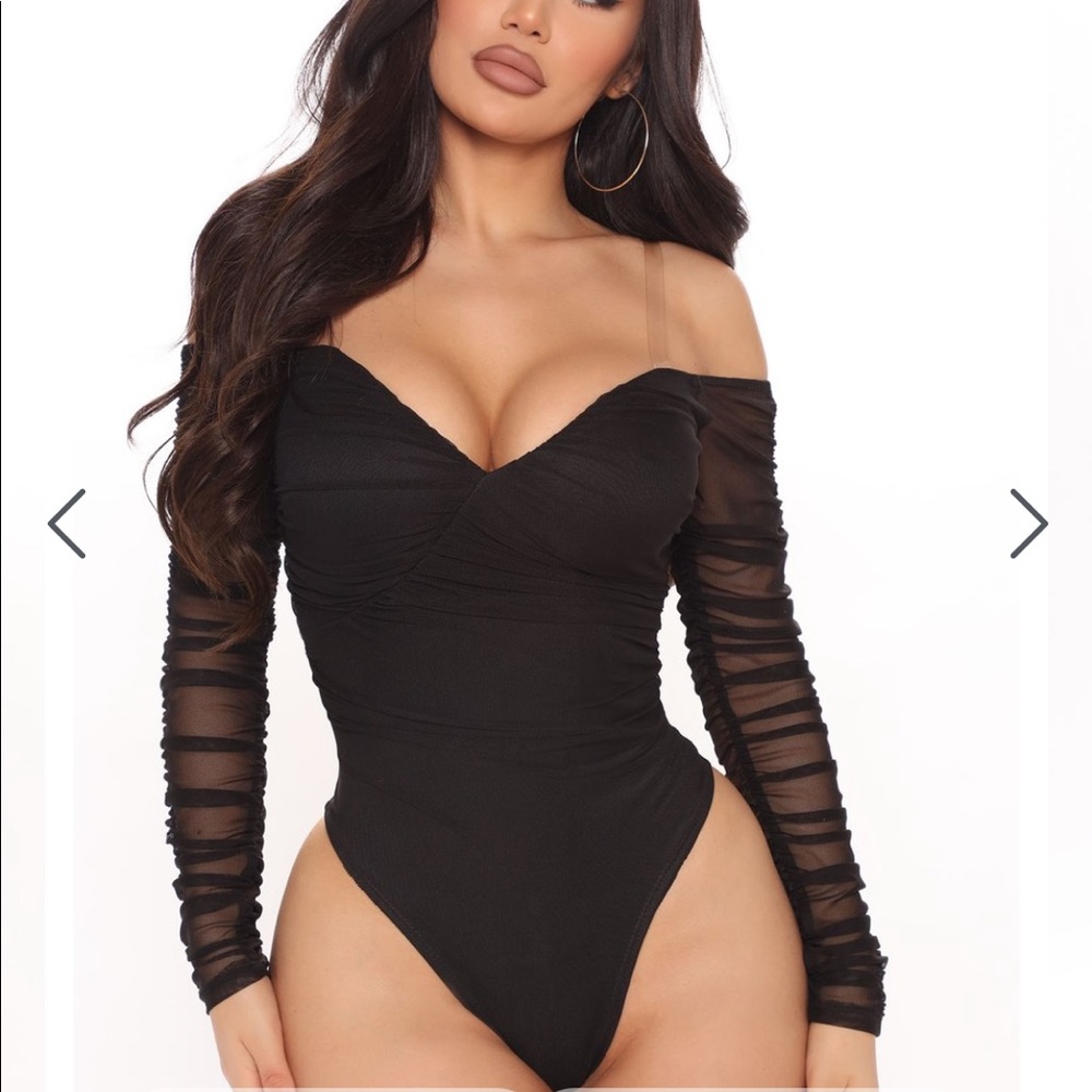 Black mesh bodysuit